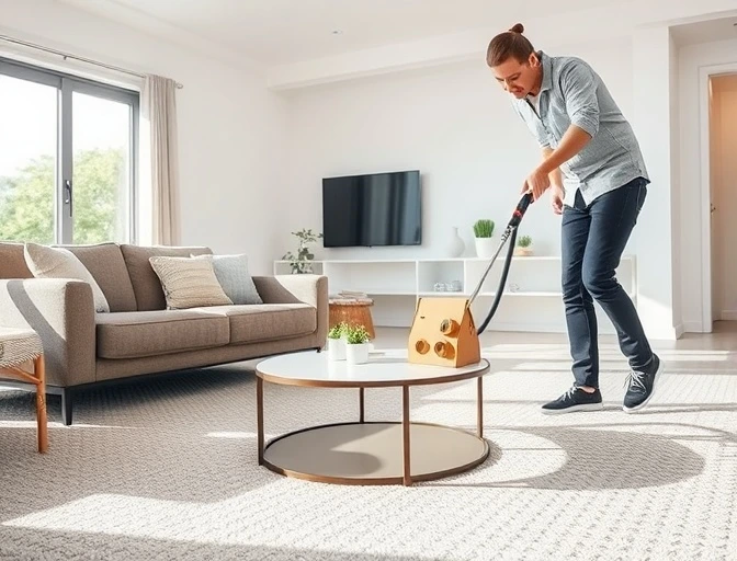 Clear furniture before carpet cleaning