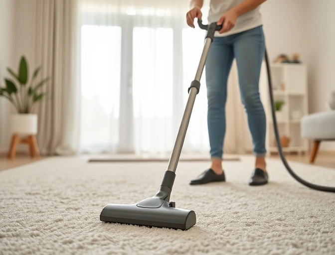 Vacuum carpets before professional cleaning